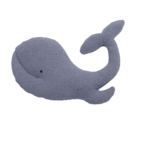 peluche baleine oreiller gris