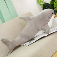 peluche requin 100 cm gris