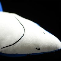 peluche requin bleu vue du dessous